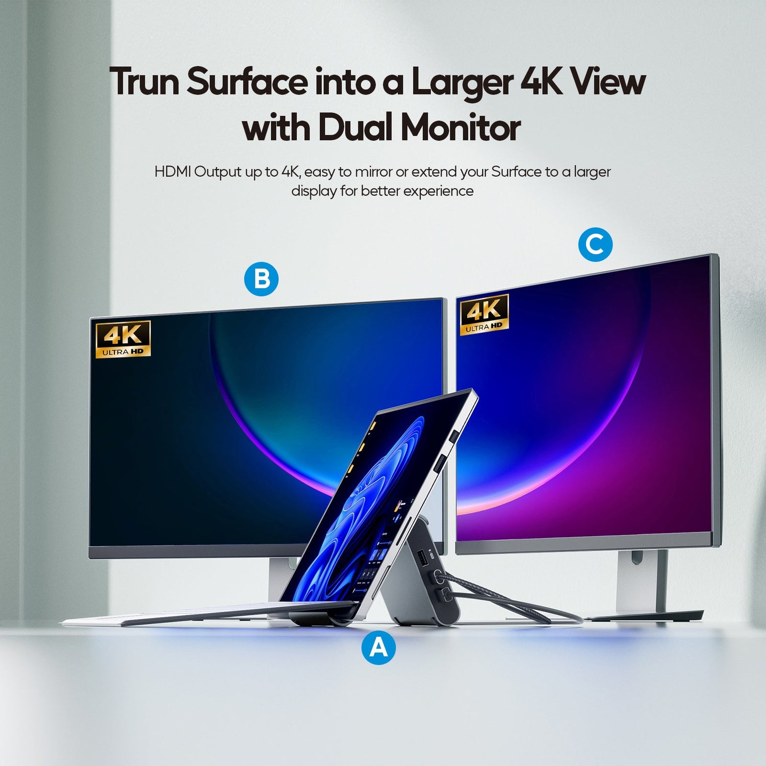 💻 Built for Windows and Surface Pro: PULWTOP 11-in-1 Dual Monitor Docking Station Review