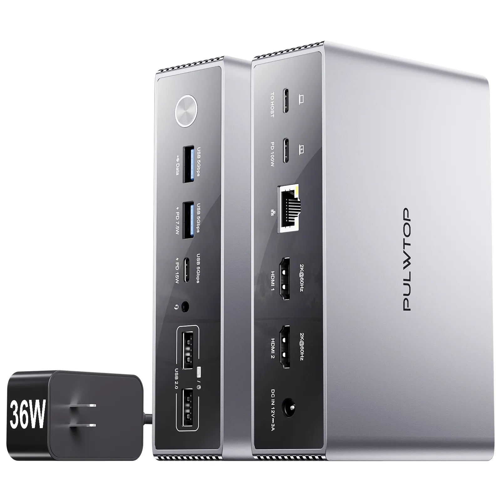 PULWTOP USB C DisplayLink Docking Station, Dual Monitor USB C Docking PULWTOP USB C DisplayLink Docking Station, Dual Monitor USB C Docking
