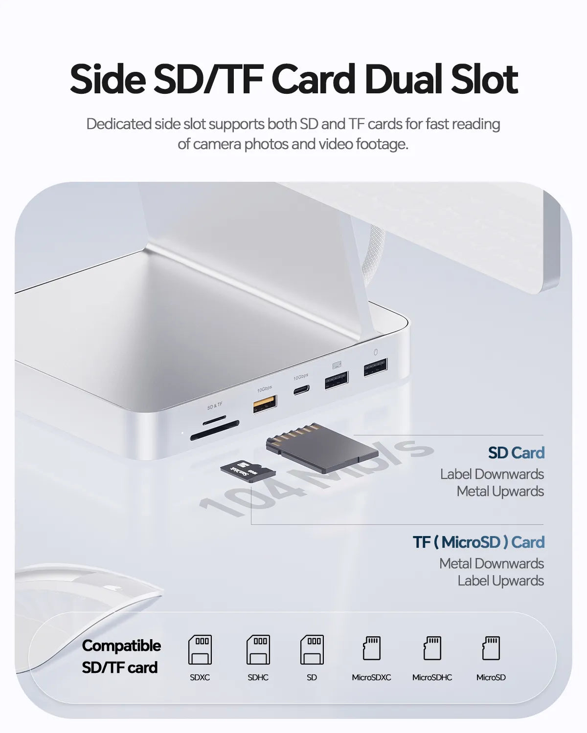 PULWTOP USB C Docking Station For iMac 24" M1/M3/M4 ( 11-in-1, M.2 SSD case, Silver)