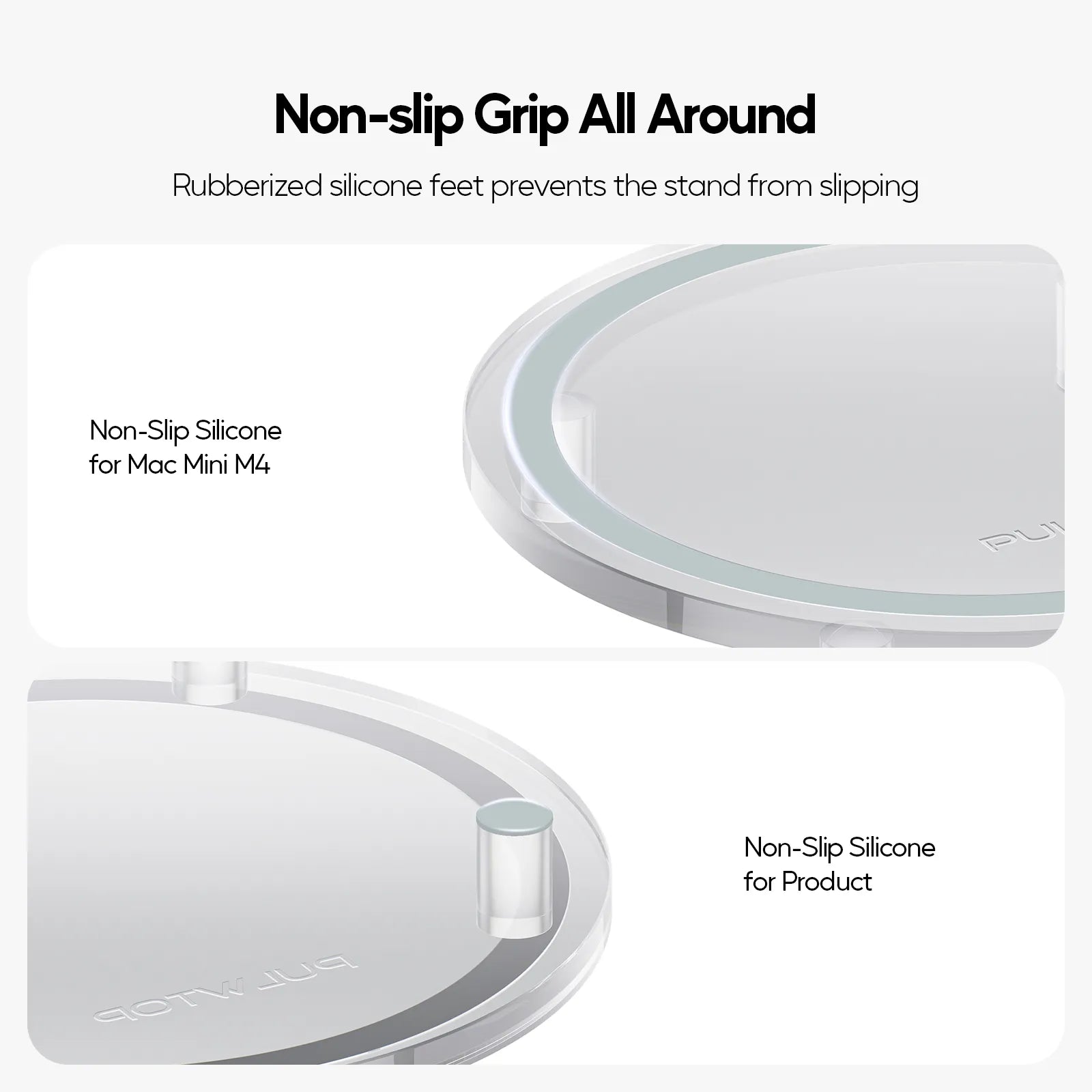 PULWTP Clear Acrylic Desk Stand for Mac Mini M4/M4 Pro 2024