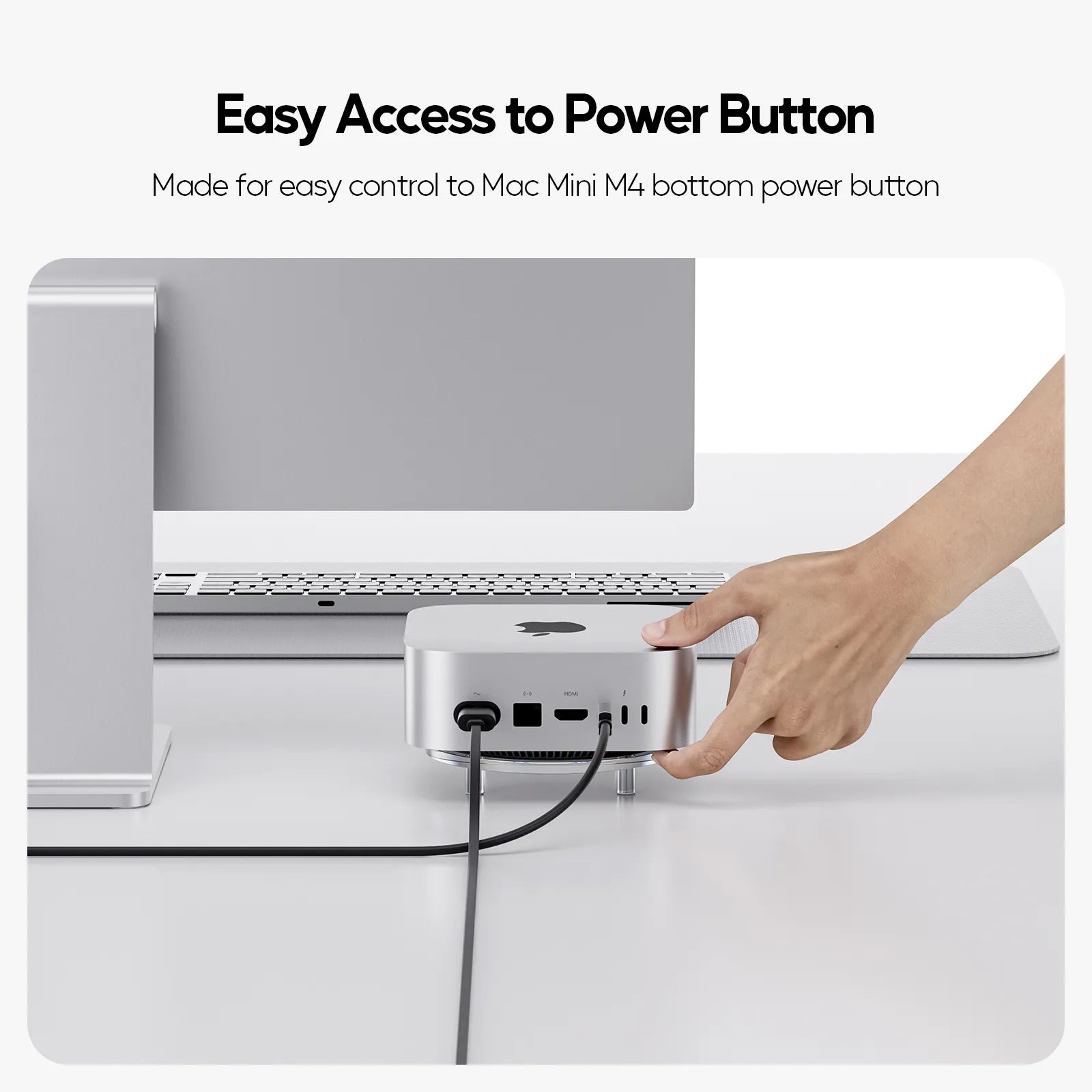 PULWTP Clear Acrylic Desk Stand for Mac Mini M4/M4 Pro 2024