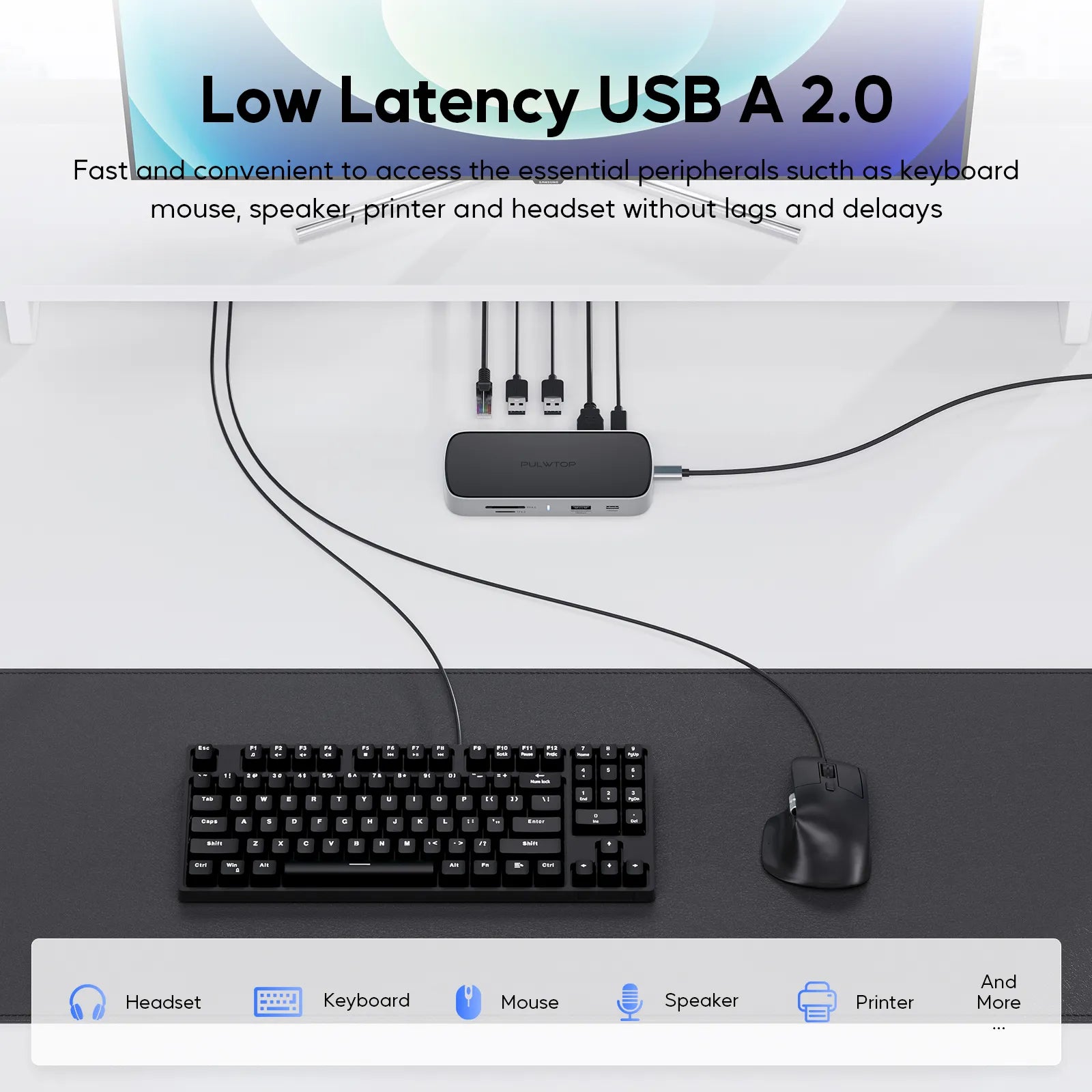 PULWTOP 9 in 1 USB C Mini Dock with 4K@120Hz/8K@30Hz HDMI, 2.5G LAN, 100W PD, USB A/C 10Gbps, SD/TF 4.0, with MacBook and Type c Laptops