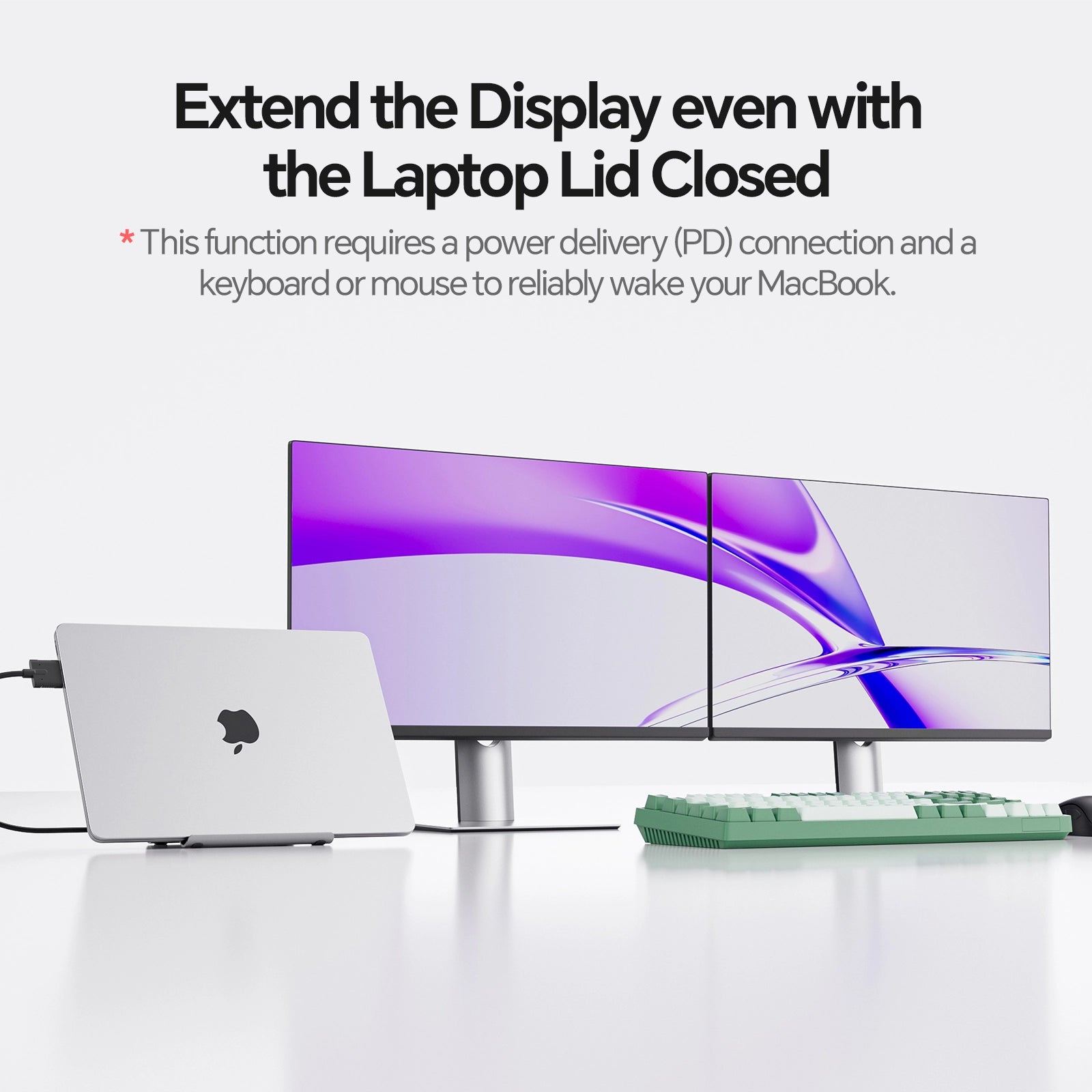 PULWTOP MacBook Docking Station Dual 4K@60Hz Monitor, USB C Docking Staton with 2 HDMI, PD, Ethernet, USB A/C 10Gbps, Audio, SD/TF, USB 2.0