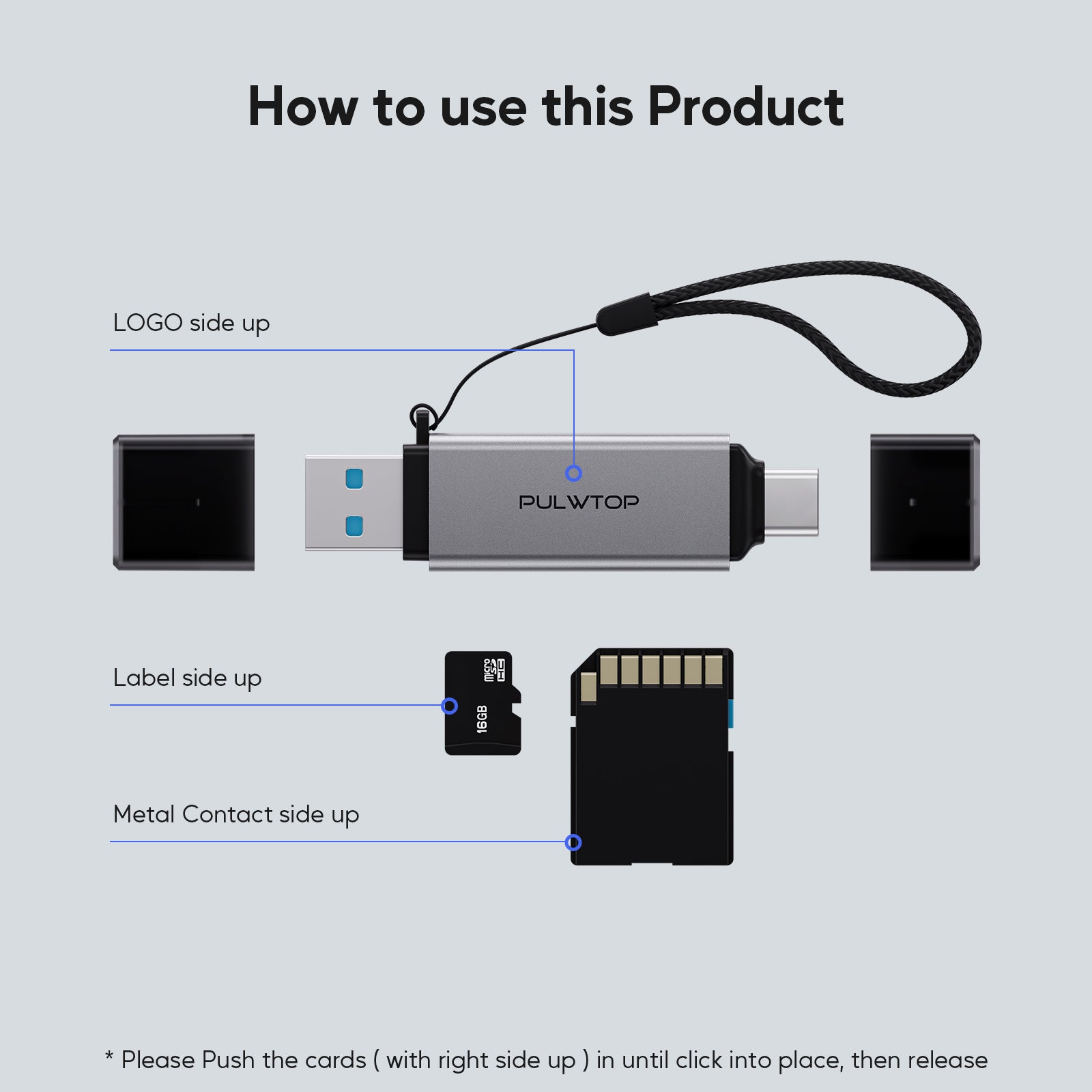 PULWTOP 2 in 1 SD Card Reader SD Card to USB-A/USB-C 3.0 Micro SD Adapter SD/Micro SD/TF/SDHC/SDXC/MMC/UHS-I Supports Large Capacity Cards up to 2TB for Windows MacBook Pro/Air iPad Pro USB-C Tablet iPhone 15/16 Series (SD Not Included)