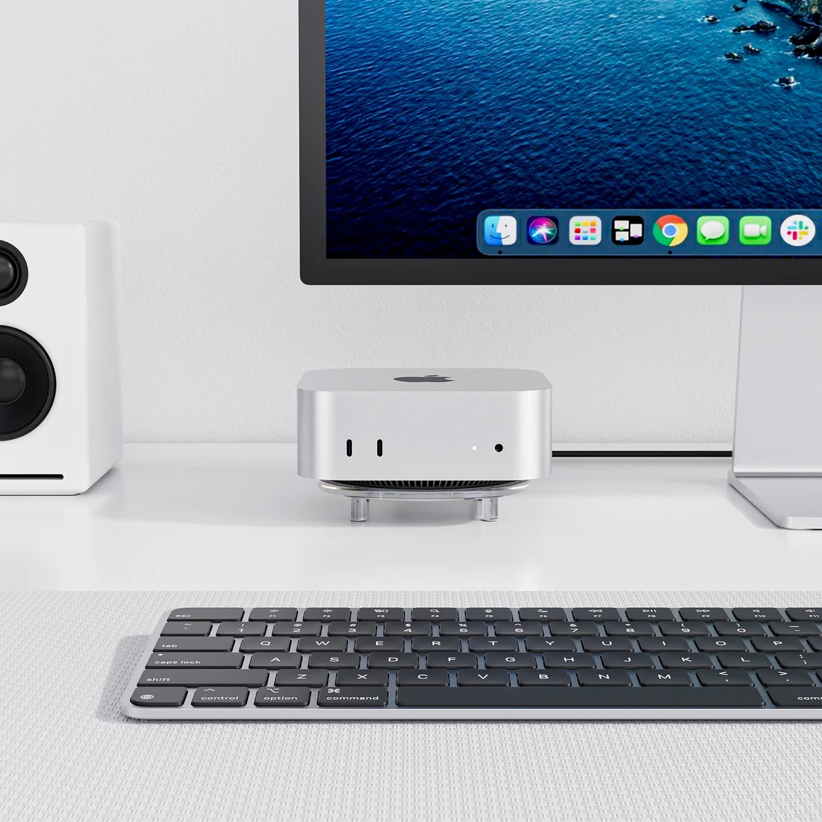 PULWTP Clear Acrylic Desk Stand for Mac Mini M4/M4 Pro 2024