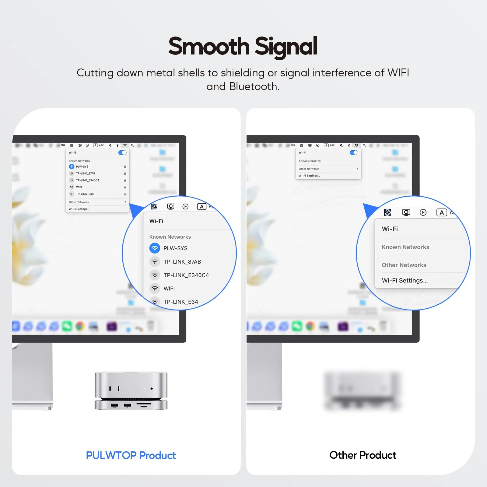 PULWTOP Mac Mini M4 USB C Hub Accesorios & Stand(9-in-1, M.2 SSD case, HDMI 4K)