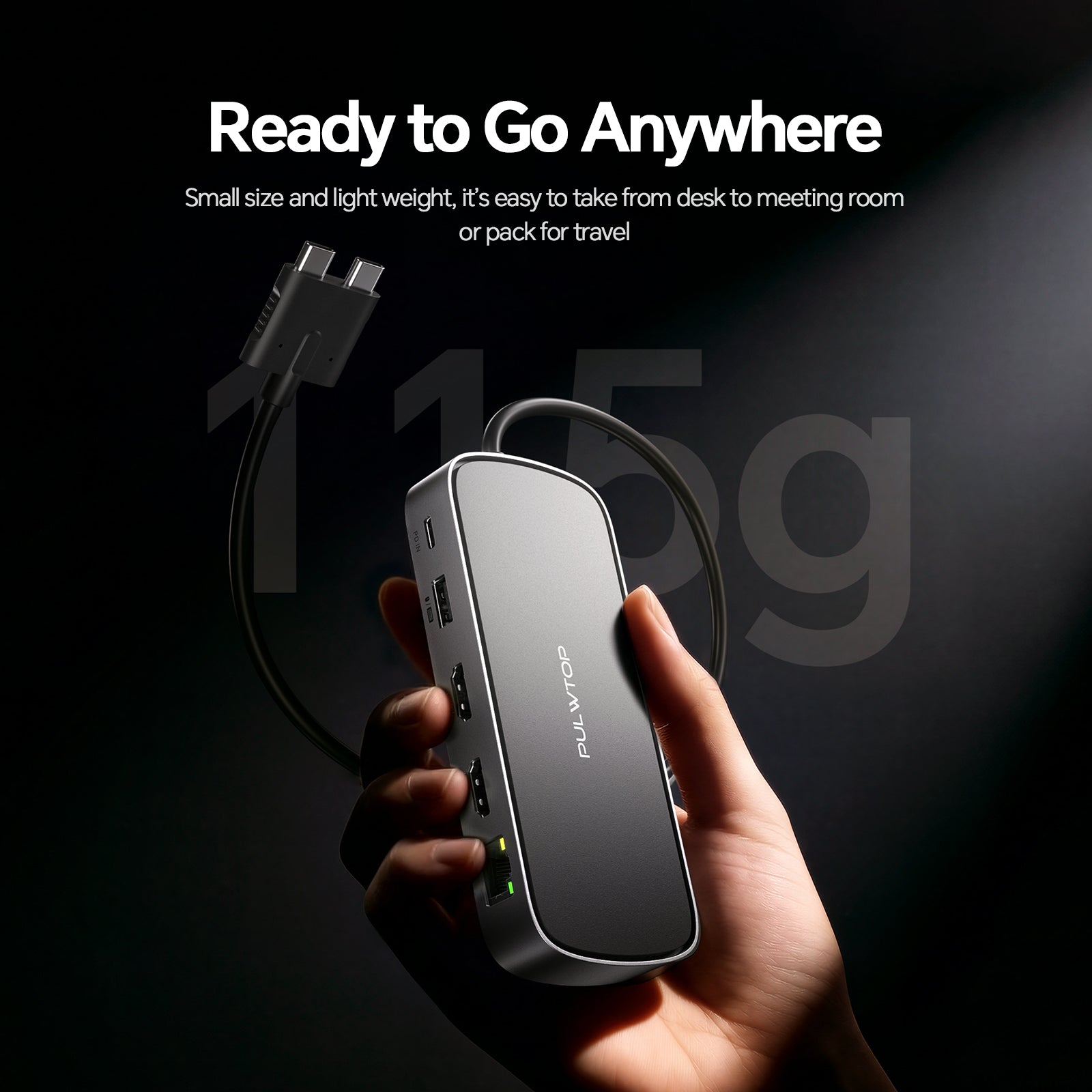 PULWTOP MacBook Pro Docking Station Dual Monitor 4K@60Hz for MacBook Pro/Air M5/M4/M3 Pro & Max, Macbook Pro Dock (2HDMI,PD,Ethernet,USB A/C 10Gbps)