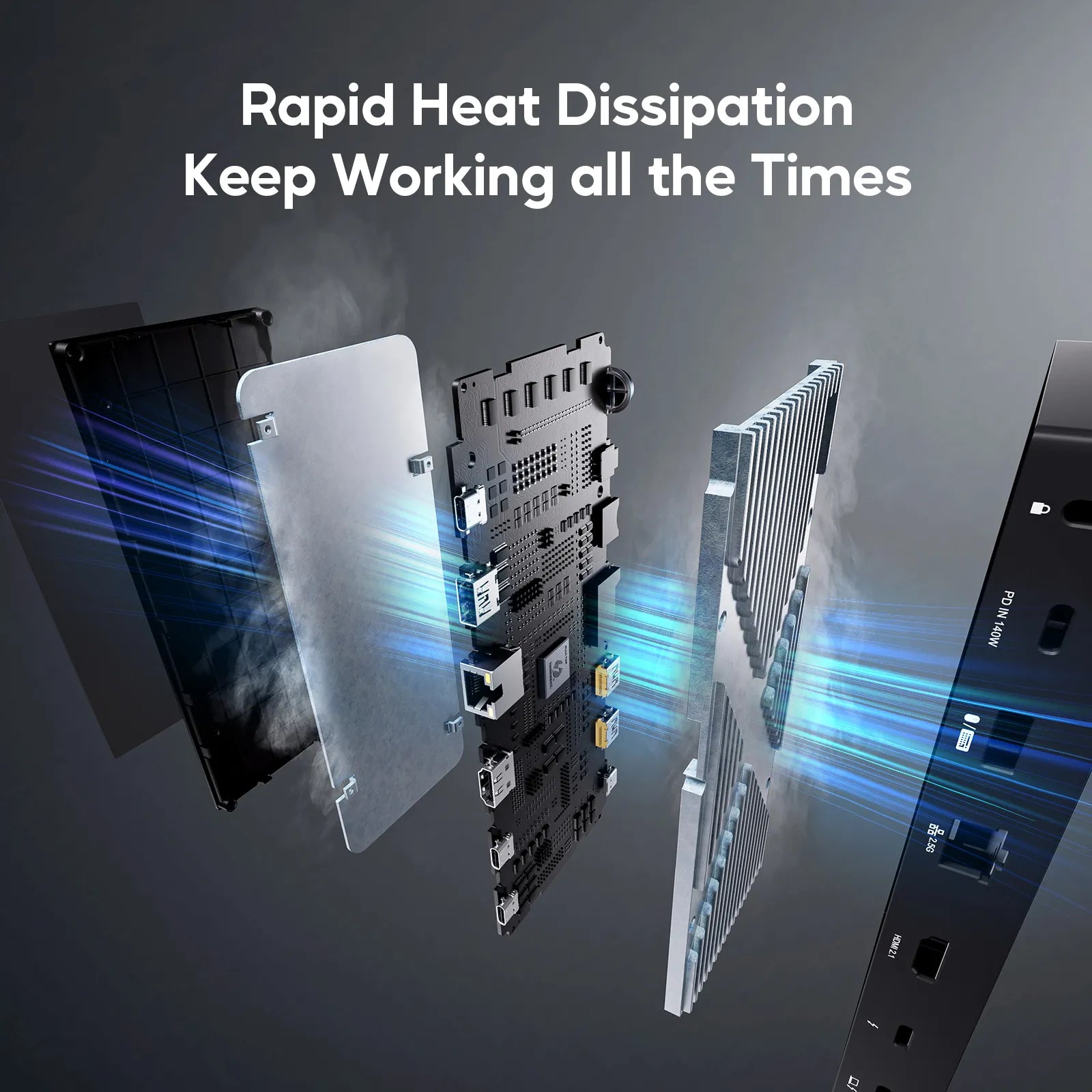 Thunderbolt 4 Dock with PD3.1 140W Adapter - 40Gbps Laptop Docking Station Dual Monitor, Thunderbolt Certified