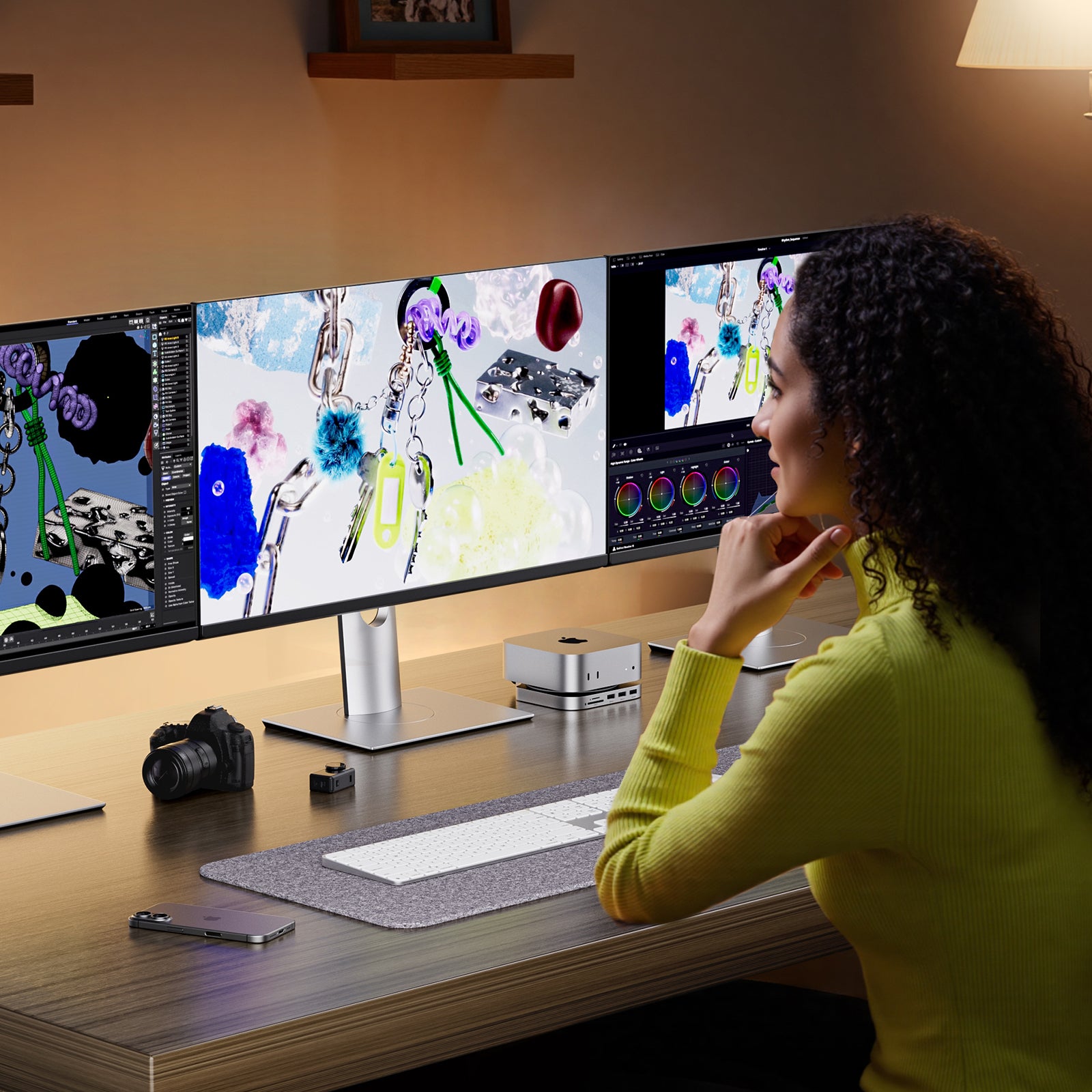 Mac Mini M4 Dock Stand with DP 4K 144Hz & HDMI 4K 60Hz, Mac Mini M4 Pro Hub with 4TB NVMe SSD Enclosure (SSD NOT Included), 3 USB A 2.0, SD/TF 3.0, 3.5mm Audio/Mic