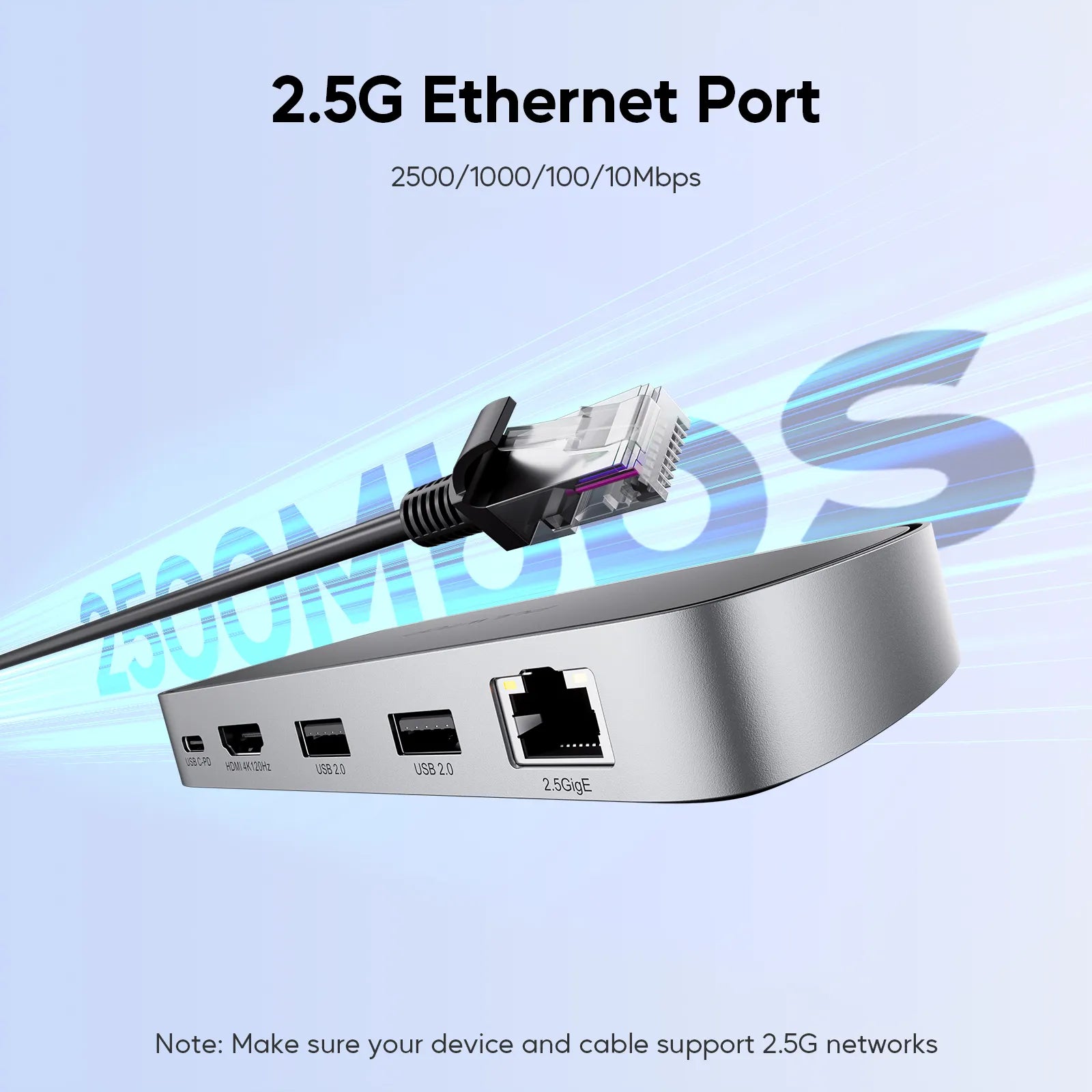 PULWTOP 9 in 1 USB C Mini Dock with 4K@120Hz/8K@30Hz HDMI, 2.5G LAN, 100W PD, USB A/C 10Gbps, SD/TF 4.0, with MacBook and Type c Laptops