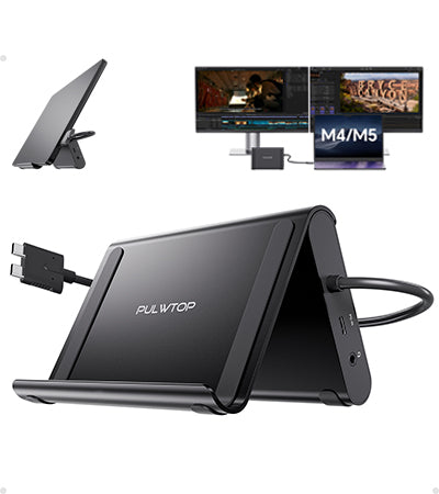 PULWTOP USB C Docking Staton Dual 4K@60Hz Monitor ( 2 HDMI, PD, Ethernet, USB A/C 10Gbps, Audio, SD/TF)