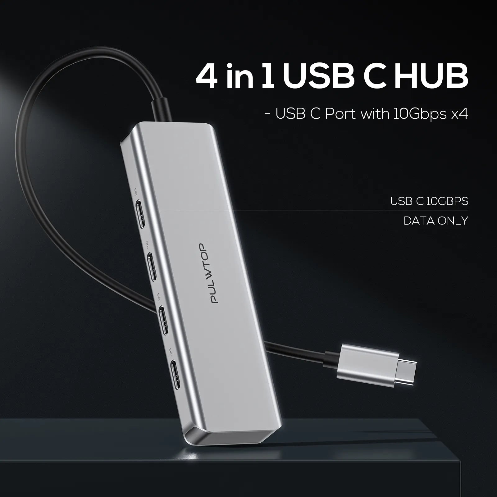 USB C Hub 10Gbps with 4 USB 3.0 Ports for MacBook Pro/Air, iMac, iPad, Phone, Dell, HP, Lenovo, Surface Pro, Chromebook and More