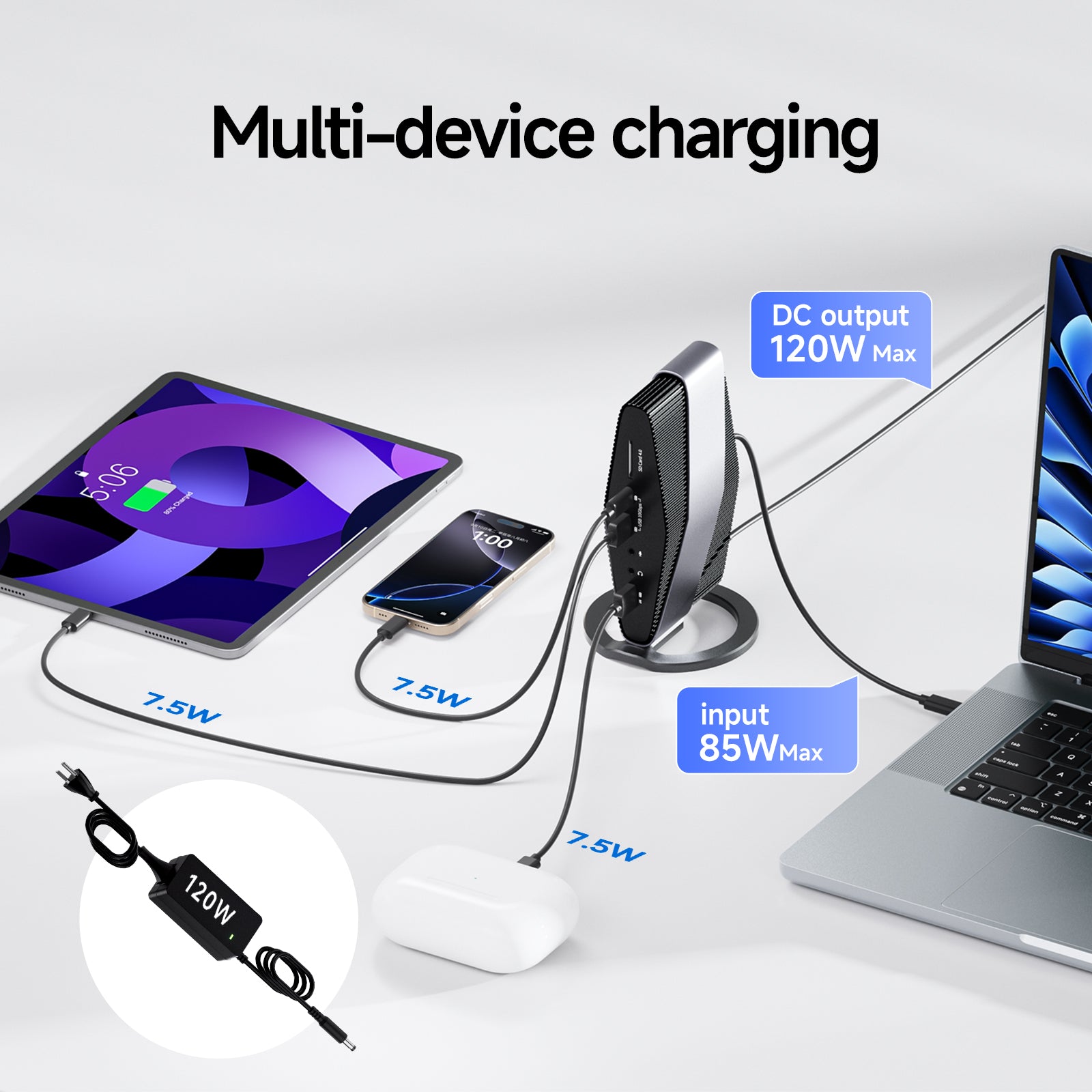 PULWTOP Thunderbolt 3 Docking Station ( Single 5K Display, Dual 4K, 40Gbps)