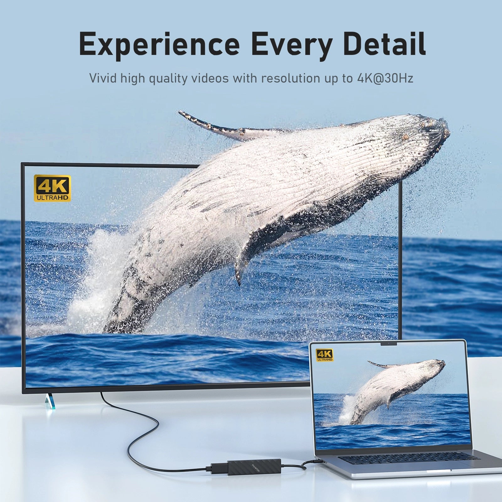 PULWTOP 5-in-1 USB C Adapter with HDMI 4K 30Hz, USB 3.0, TF/SD Card Reader