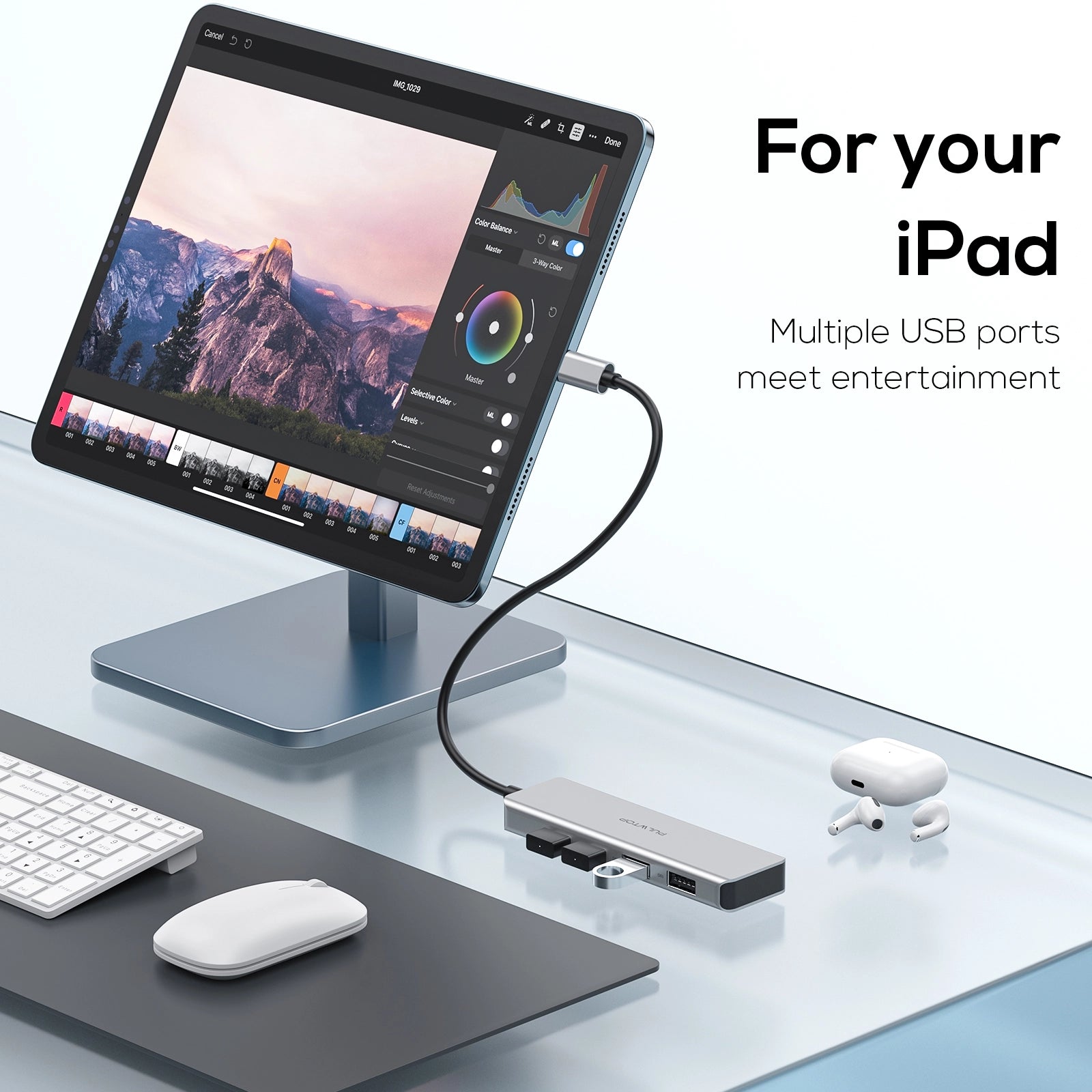PULWTOP USB C Hub, 4-Port USB Type-C to USB C/A Hub, USB C Multi-Port Adapter for MacBook Pro/Air, iMac, iPad, Cell Phones, Dell, HP, Lenovo and more