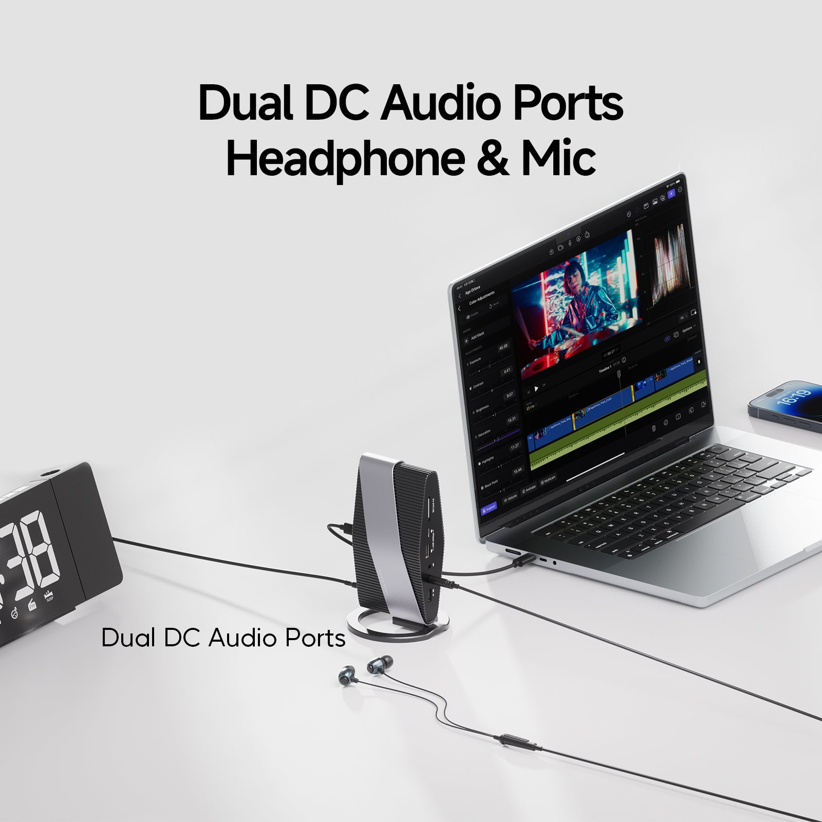 PULWTOP Thunderbolt 3 Docking Station ( Single 5K Display, Dual 4K, 40Gbps)