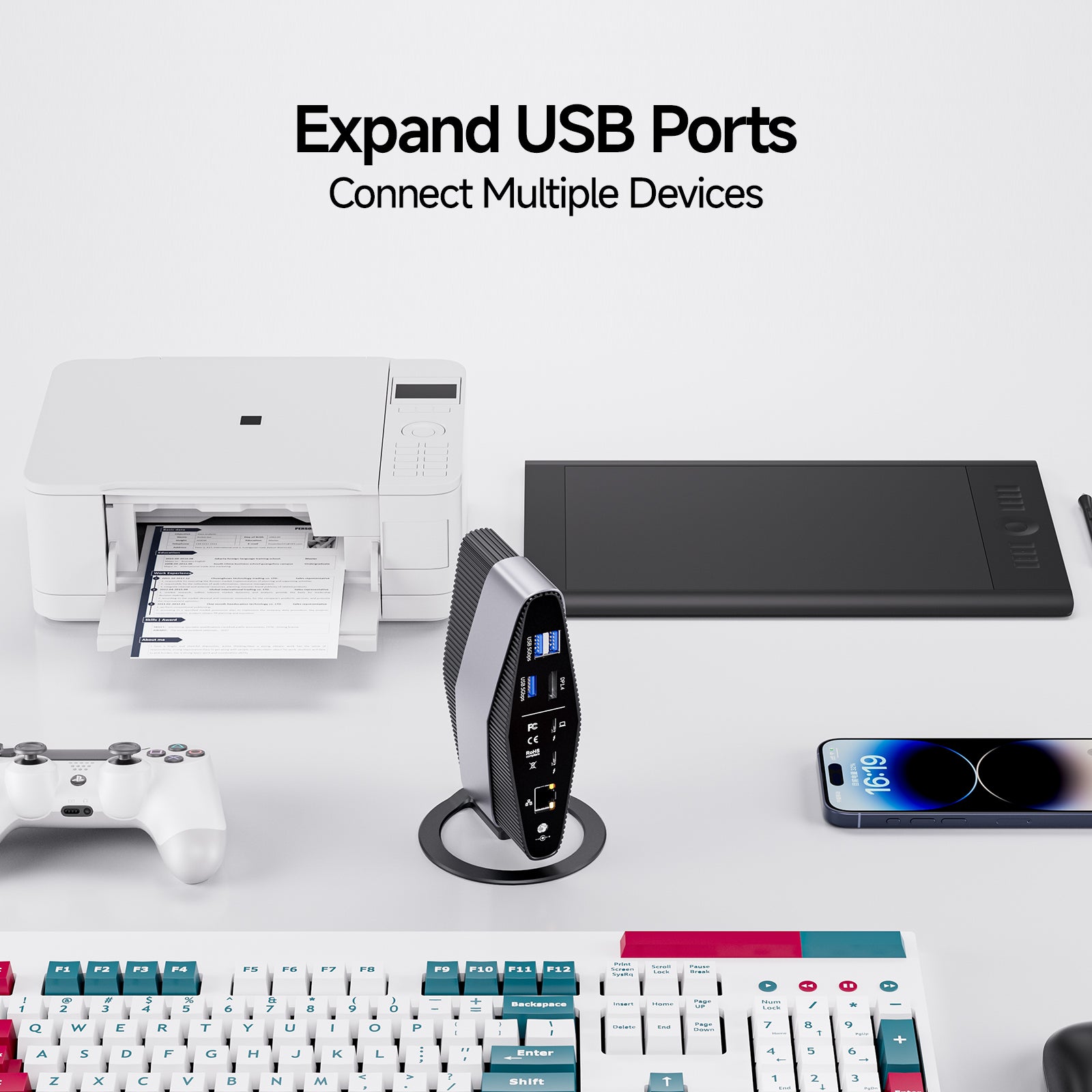 PULWTOP Thunderbolt 3 Docking Station ( Single 5K Display, Dual 4K, 40Gbps)