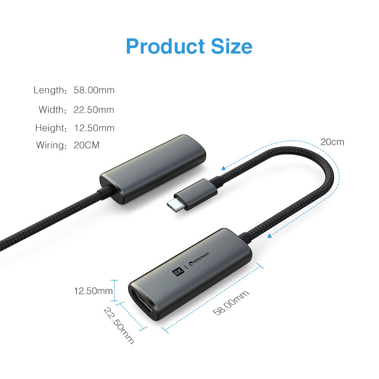 Pulwtop USB C to HDMI Adapter 8K HDMI to USB Type C (Thunderbolt 3) Adapter 4K@120Hz Compatible with MacBook Pro/Air, iPad Pro, iPad Air, Dell XPS, etc.