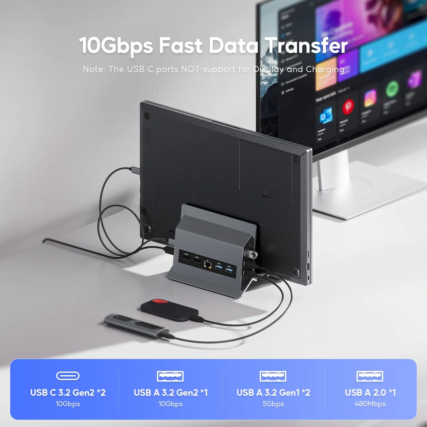 🚀 Unleash Your Windows Laptop's Full Potential: PULWTOP BD216C Vertical 11-in-1 Docking Station Review