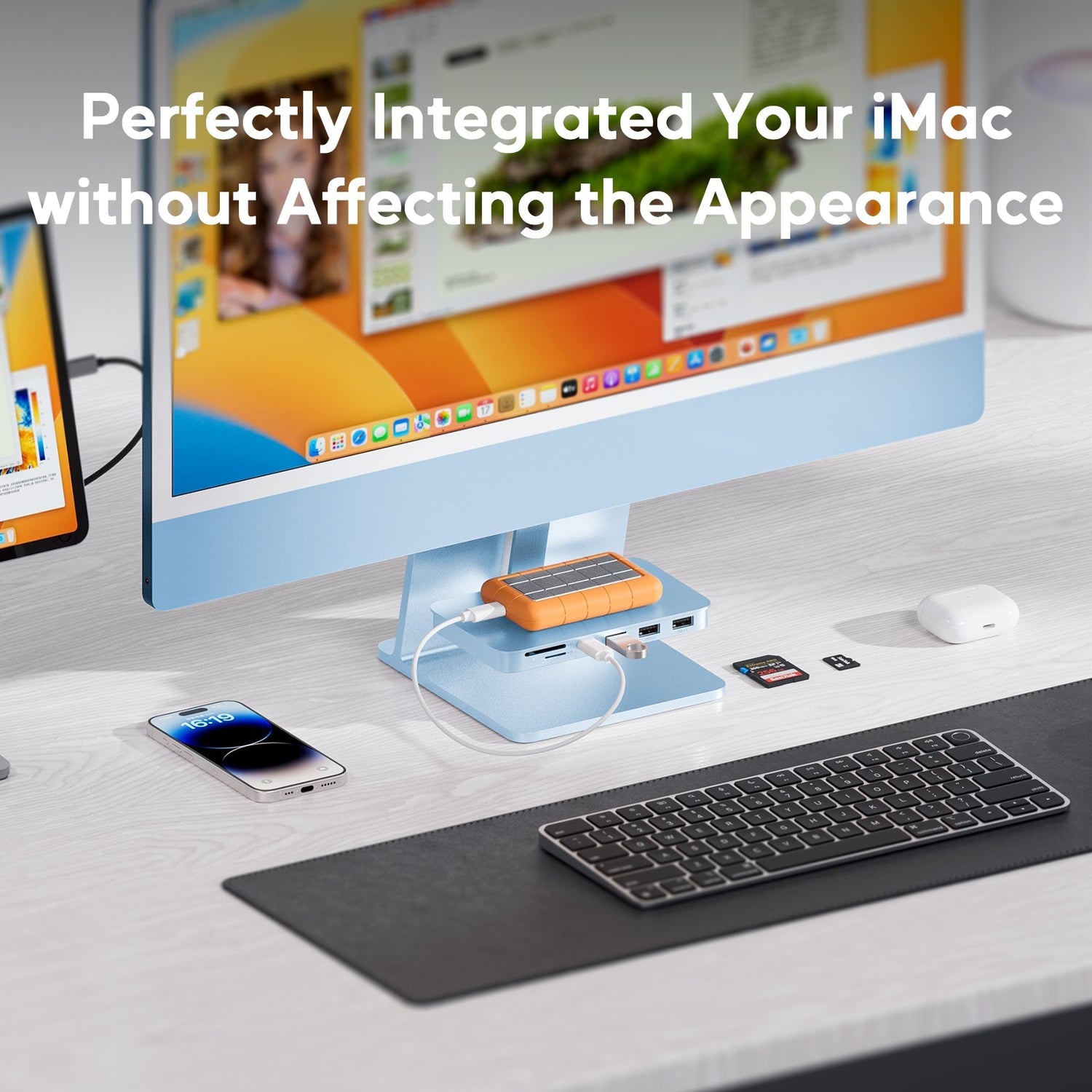 Say Goodbye to "Port Struggle": PULWTOP 6-in-1 Shelf Hub – A Clean, Efficient Workspace for Your iMac 24″