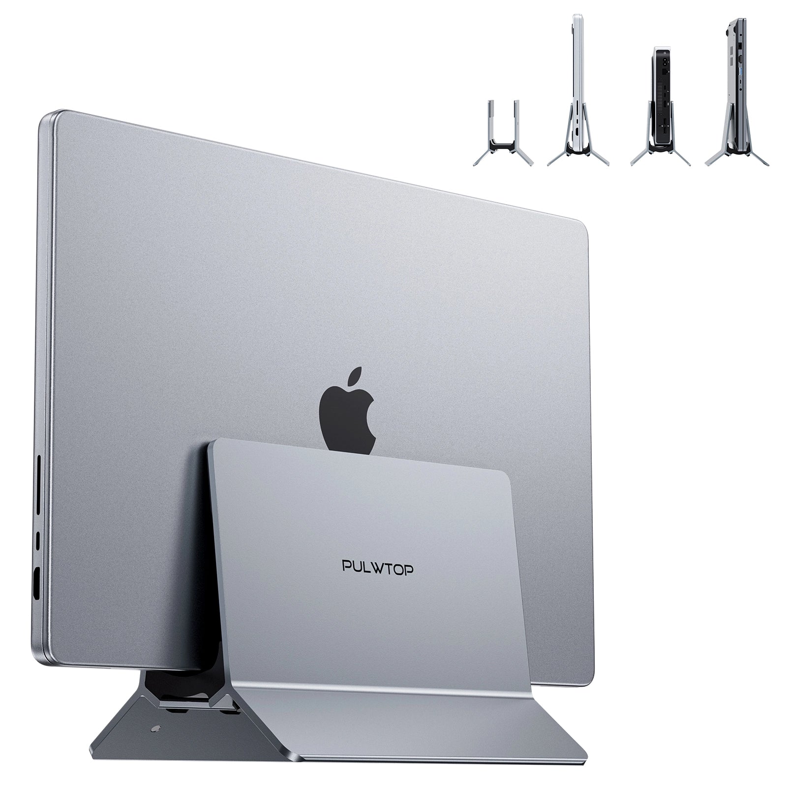 PULWTOP Vertical Laptop Stand, Laptop Stand Compatible with MacBook Air & Pro, Mac Mini, iPad, and other any laptops, Desk Stand Aluminum macbook stand