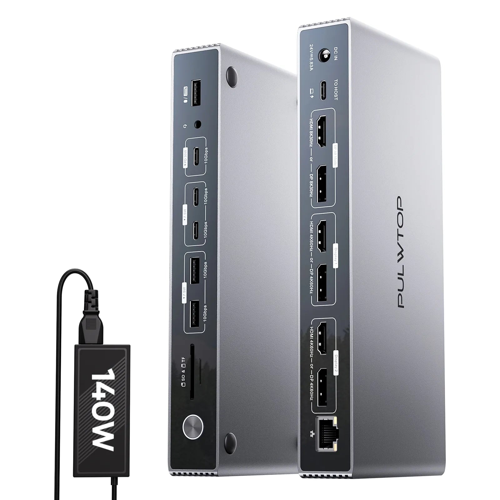 PULWTOP USB C DisplayLink Dock Triple Displays for MacBook M1/M2/M3 Windows
