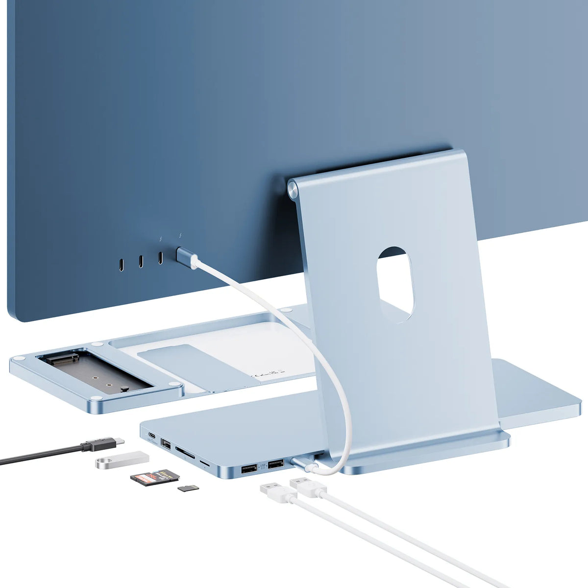 PULWTOP USB C Hub & iMac M1 M3 M4 Slim Dock Accessories ( 8 in 1, M.2
