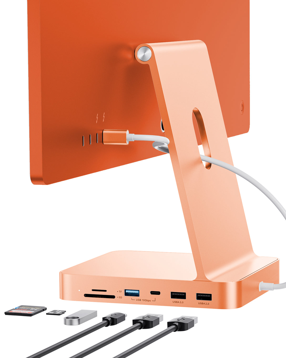PULWTOP USB C Hub For iMac 24" M1/M3/M4 ( 7-in-1, M.2 SSD case, Green）