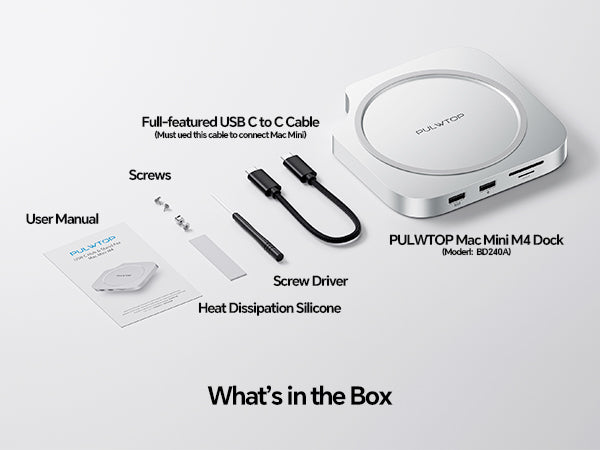 PULWTOP 9 in 1 USB C ハブ Mac Mini M4/ M4 PULWTOP Mac Mini M4 USB C Hub Accesorios & Stand（9-in-1, M