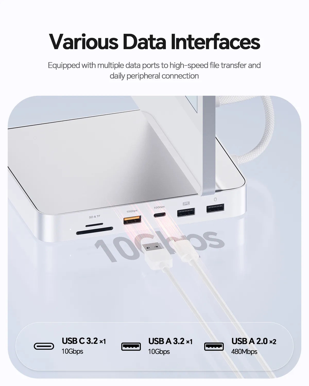 PULWTOP USB C Docking Station For iMac 24" M1/M3/M4 ( 11-in-1, M.2 SSD case, Silver)