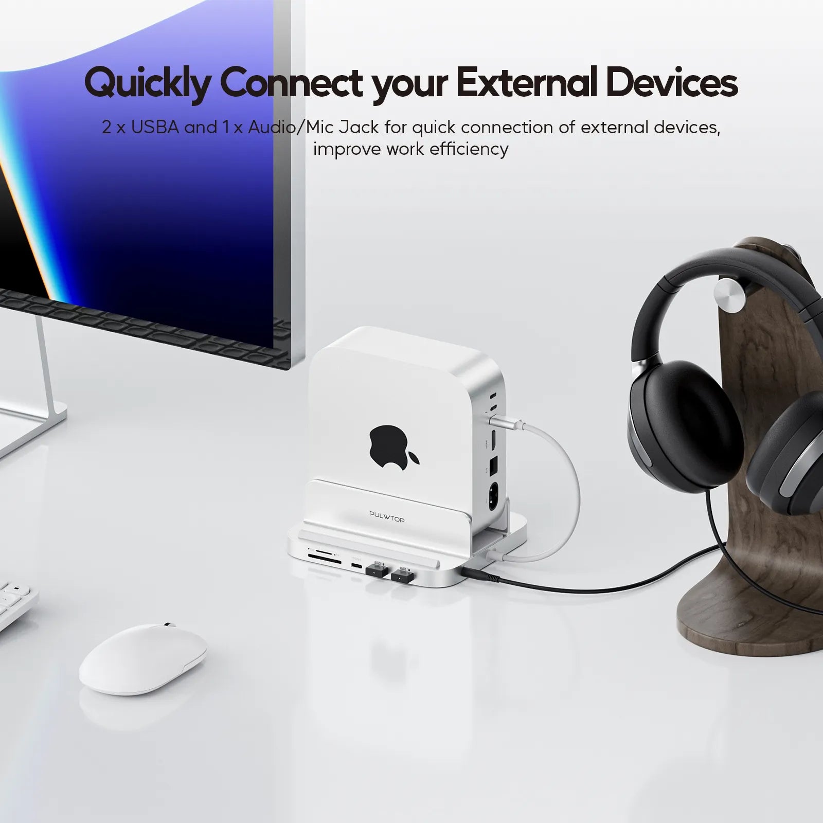 PULWTOP USB-C ハブ　Mac miniM4/M4Pro用　新品未開封 PULWTOP Mac Mini M4 USB C Hub Accesorios & Stand（9-in-1, M