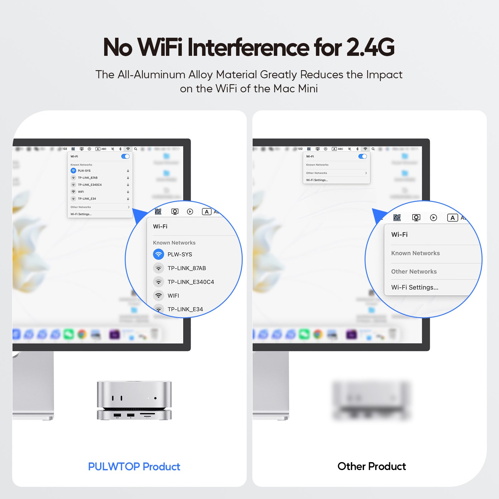 PULWTOP Mac Mini M4 Hub Stand with M.2 SSD Enclosure, 9-in-1 Mac Mini M4 Dock Mount with HDMI 4K 60Hz, 3 x USB A 2.0, SD/TF 3.0, 3.5mm Audio/Mic, USB C Hub Accesorios for  Mac Mini M4/M4 Pro