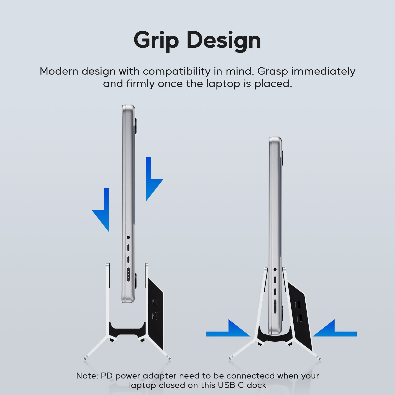 PULWTOP Vertical MacBook Docking Station,PULWTOP Docking Station Support Expand M.2 NVMe (Not Included),11 in 1 Docking Station for MacBook Pro/Air 4K@60Hz HDMI, 2USB C 10Gbps Silver