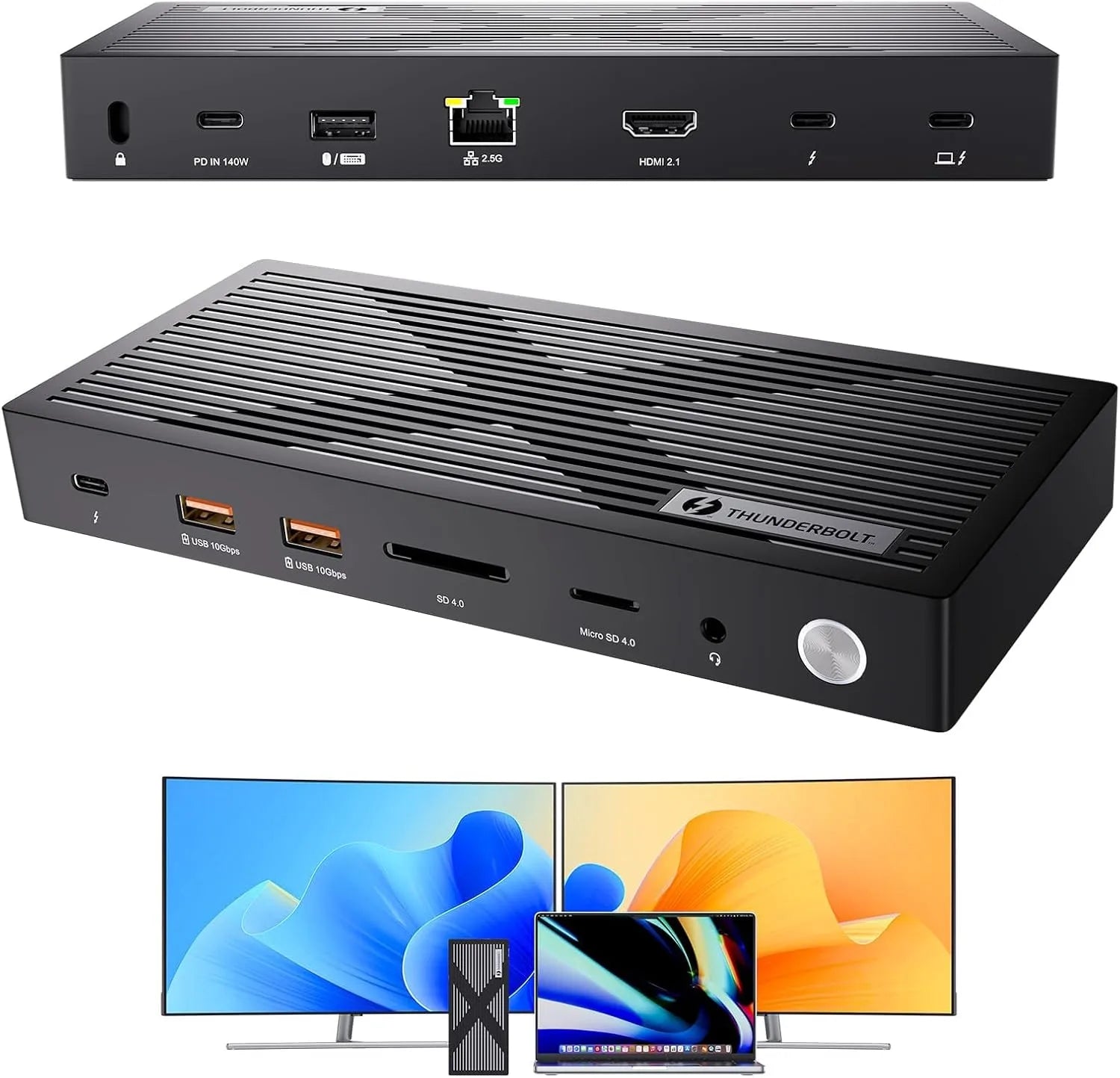 Thunderbolt 4 Dock with PD3.1 140W Adapter - 40Gbps Laptop