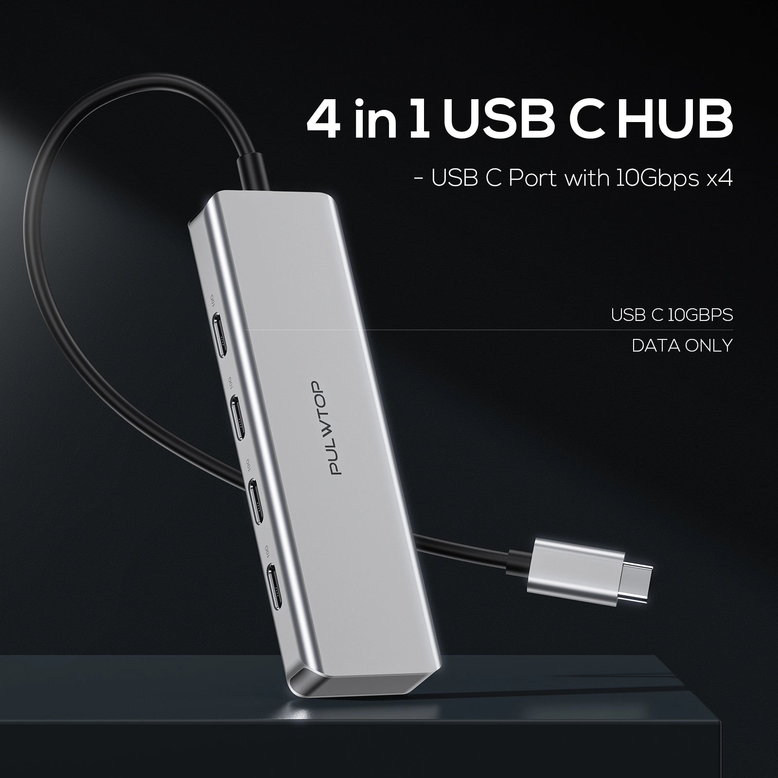 USB C Hub 10Gbps with 4 USB 3.0 Ports for MacBook Pro/Air, iMac, iPad, Phone, Dell, HP, Lenovo, Surface Pro, Chromebook and More