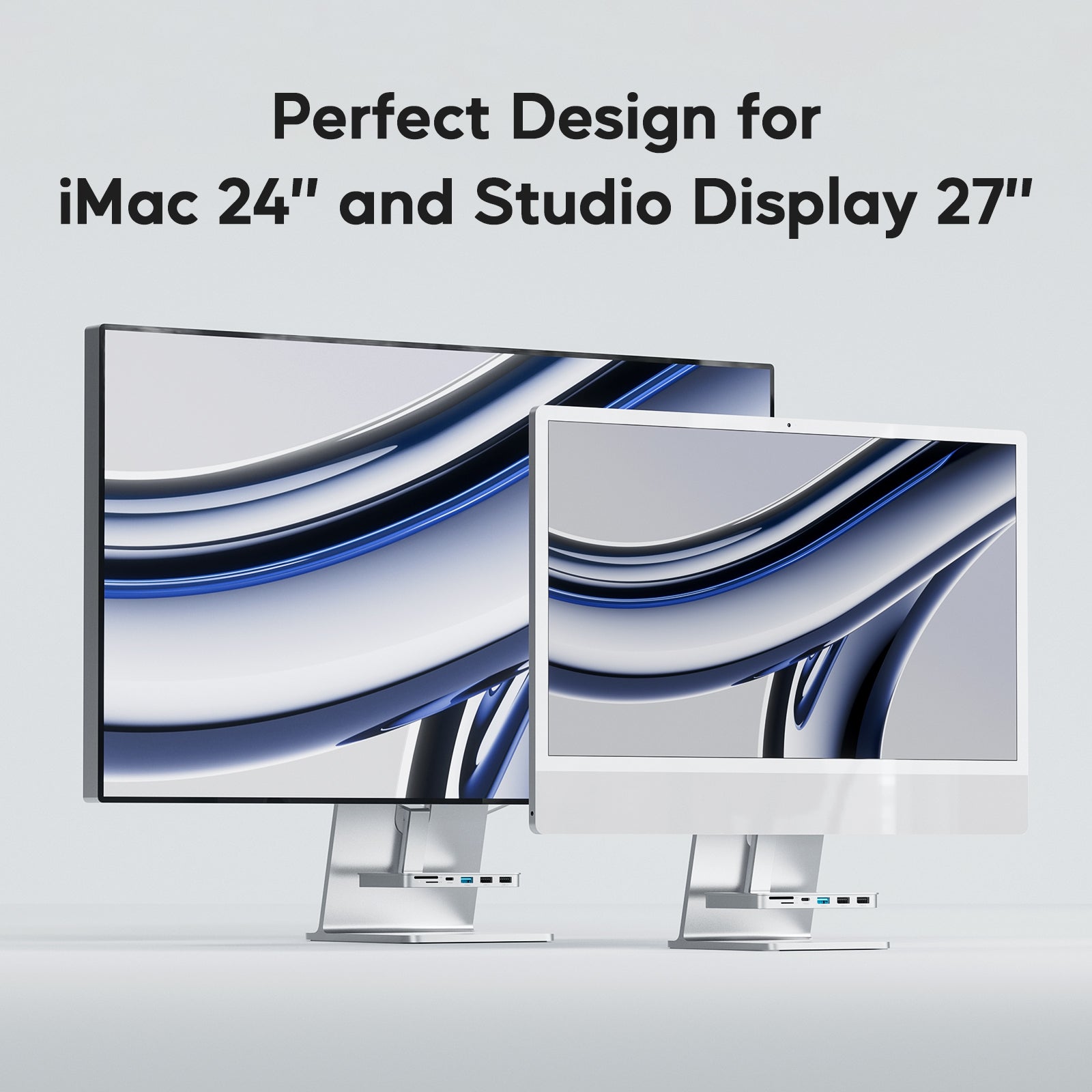 PULWTOP USB C Hub for iMac M1/M3, 6-in-1 iMac Accessory, USB-C Adapter for iMac 24-inch 2021/2023 and iMac 27" Studio Display
