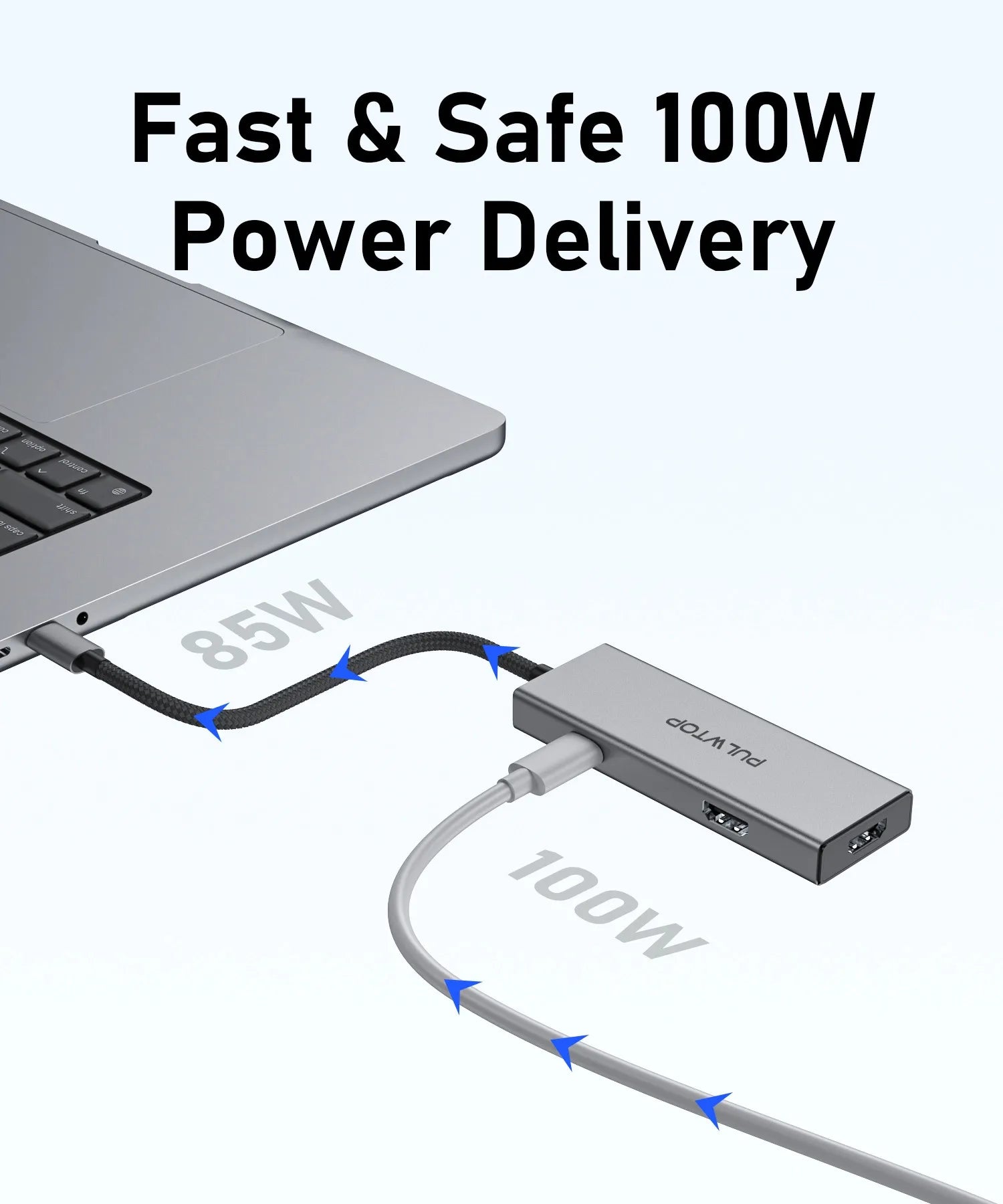PULWTOP 6-in-1 USB C Hub Dual HDMI Monitors (for Windows), USB C Adapter with Dual HDMI, USB Ports, PD