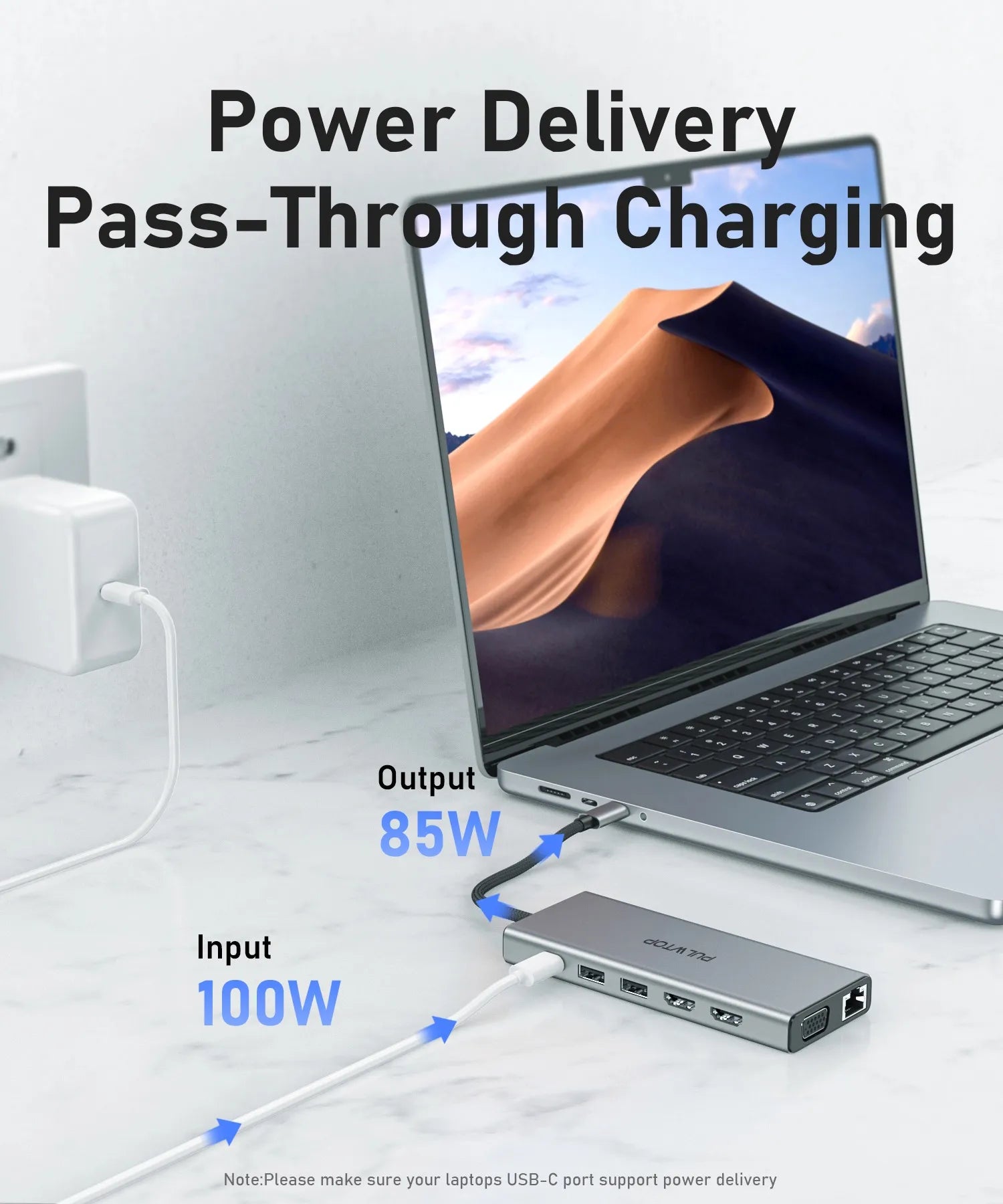 PULWTOP 14 in 1 USB C Docking Station Triple MST Display For Windows Os