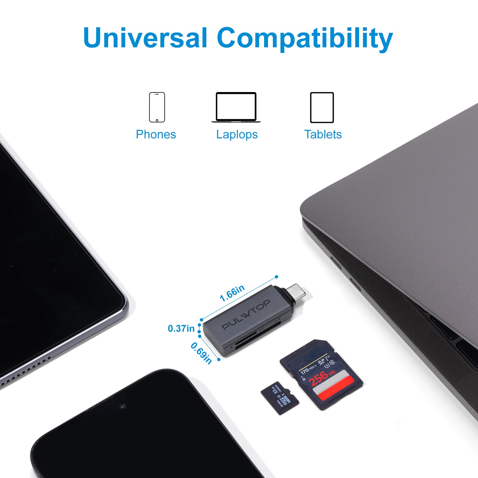 PULWTOP USBC to SD UHS104Mb/s microSD UHS-I 104Mb/s